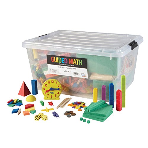 hand2mind Guided Math Manipulative Small Group Kit for Grade 1, Learn Shapes, Counting, and Fine Motor Skills, Hands-On Learning Materials to Complete Guided Math Lessons