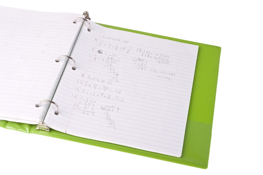Green Binder with Paper