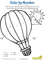 Hot Air Balloon Color-by-Number