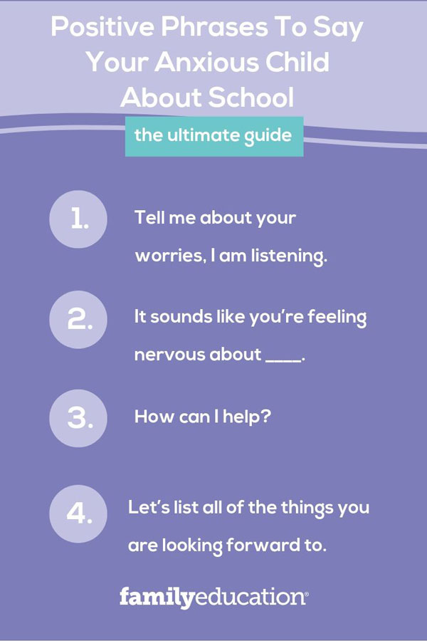 list of positive phrases to say to anxious child