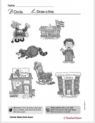 Grammar and Phonics Activity for Kindergarten Naming Words
