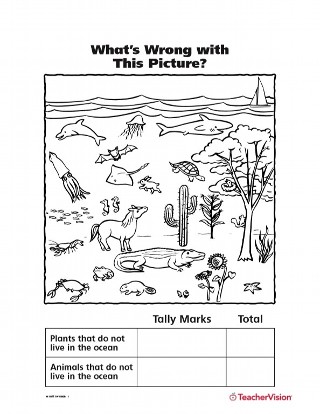 Matching Printable for Oceans Plants and Animals