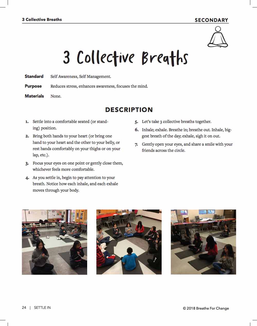 An activity to center and focus students 