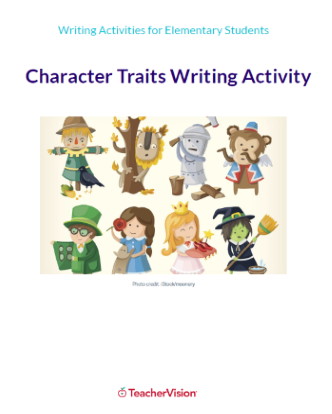 Character Traits Writing Activity Packet