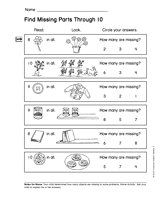 Find Missing Parts Through 10 (Gr. 1)