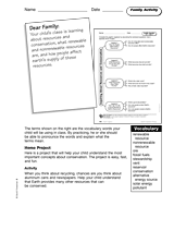 Resources and Conservation: Family Activity