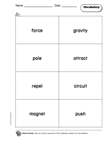 Force, Magnets, and Electricity: Vocabulary