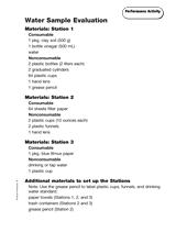 Water Sample Evaluation