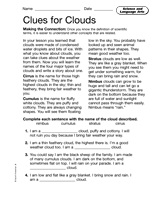 Science and Language Arts: Clues for Clouds