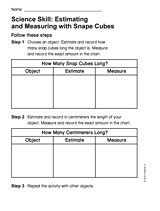 Science Skill: Estimating and Measuring with Snap Cubes