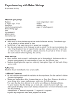 Experiment Activity: Experimenting with Brine Shrimp