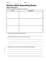 Science Skill: Describing Rocks
