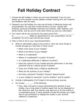 Fall Holiday Report Contract (Grades 4-6)