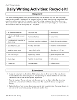 Daily Writing Activities: Recycle It!