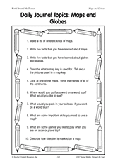 Daily Journal Topics: Maps and Globes