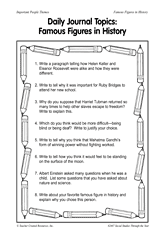 Daily Journal Topics: Famous Figures in History