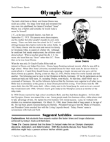 Olympic Star: Jesse Owens Biography and Activities