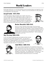 World Leaders of the Thirties