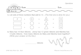 Math Warm-Up 88 for Gr. 1 & 2: Operations