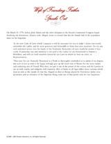 Wife of Founding Father Speaks Out