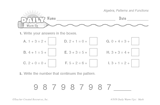 Math Warm-Up 215 for Gr. 1 & 2: Algebra, Patterns & Functions