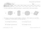 Math Warm-Up 152 for Gr. 3 & 4: Measurement & Geometry