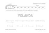 Math Warm-Up 153 for Gr. 3 & 4: Measurement & Geometry