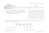 Math Warm-Up 251 for Gr. 3 & 4: Algebra, Patterns & Functions