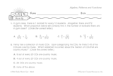Math Warm-Up 243 for Gr. 5 & 6: Algebra, Patterns & Functions