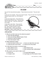 Crows Reading Warm-Up (Grades 1 & 2)