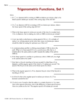 Trigonometric Functions, Set 1