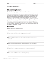 Identifying Errors