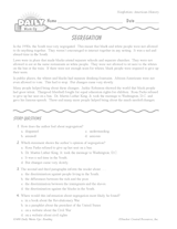 Nonfiction Reading Warm-Up: Segregation