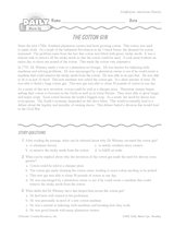 Invention of the Cotton Gin: A Reading Warm-Up