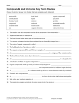 Compounds and Mixtures Key Term Review
