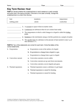 Physical Science Key Term Review: Heat