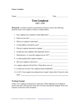 Tom Longboat Worksheet