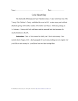 Gold Heart Day Activity