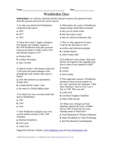 Wimbledon Quiz