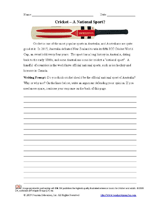 Cricket – A National Sport?