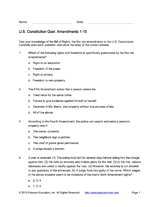 U.S. Constitution Quiz: Amendments 1-10