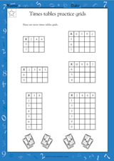 Times Tables Practice Grids II (Grade 4)