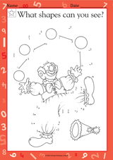 Clown Dot-to-Dot (1-9)