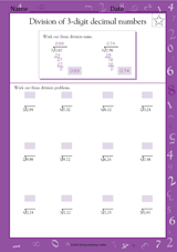 Division of 3-Digit Decimal Numbers by 2, 3 & 4