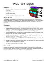 PowerPoint Presentation Projects for Students (Grades 4-8)